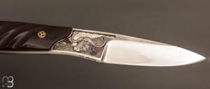  Couteau " Pièce unique" droit par Charles Roulin