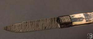   Couteau de collection par Gérard Doursin - Ivoire de mammouth et damas