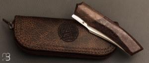   Couteau " custom " de Berthelemy Gabriel - La Forge Agab - Micarta WWII et RWL34