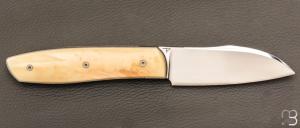 Couteau " custom " pliant de David Lespect - Ivoire de phacochère et lame en RWL34