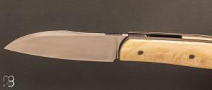 Couteau " custom " pliant de David Lespect - Ivoire de phacochère et lame en RWL34