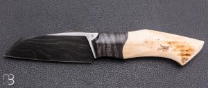    Couteau " custom Liner-lock " de Berthelemy Gabriel - La Forge Agab - Mammouth / Manguier et Damas