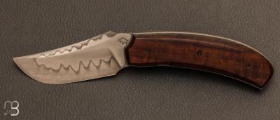 Couteau custom "Orcinu" Gidgee et acier Shirogami N°2 par Guy Poggetti