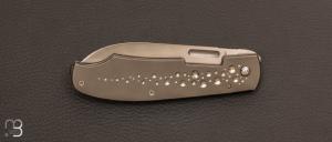 Couteau " custom " pliant par David Lespect - Titane et lame RWL-34