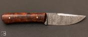 Couteau droit custom bois de fer et damas par Milan Mozolic