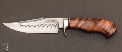 Couteau droit custom Koa et acier W5 par Milan Mozolic