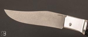 Couteau " custom " en fibre de carbone damas par Vincent Lafaye