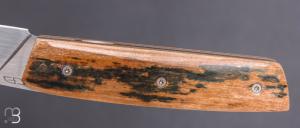    Couteau " liner-lock " custom par Christophe Arbogast - Ivoire de mammouth et lame en RWL34