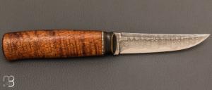 Couteau " type nordique " par Kaj EMBRETSEN - Damas et Koa ondé