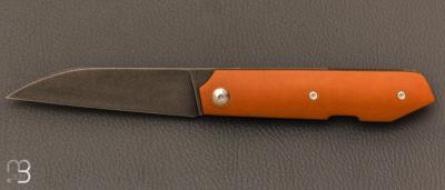  Couteau " custom " pliant de Karel Janik - Micarta et lame en C130