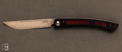 Couteau pliant " steak folding knife " aluminium et galuchat rouge lame VG-10 par MCUSTA