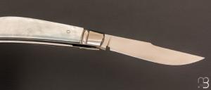 Couteau " slipjoint  " Nacre blanche et RWL34 par Honoré Vilain