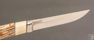    Couteau "  droit custom " par Aleksandr Kasinec - Morse et N690Co 