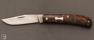    Couteau  " custom slipjoint "  par Don Hanson III - Rag Micarta WW2 et lame en W2