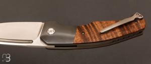  Couteau  "  Hurricane " custom par Thierry Savidan - Koa et Zirconium