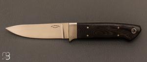  Couteau  "  drop point intégral  " par Dietmar F. Kressler - Micarta