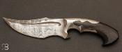 Couteau " Keyhole " custom intégral damas et fibre de carbone de Claudio Sobral & Ariel Sobral - CAS Knives