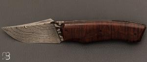  Couteau  "  liner lock  " custom par Berthelemy Gabriel - La Forge Agab - Damas et Curly Gidgee