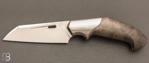    Couteau " Liner lock " custom par Romain Lopez - Fibre de carbone et lame en RWL34