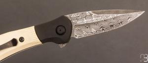 Couteau  "  PARADIGM G10 IVOIRE DAMAS " série limitée 2023 par BUCK USA - 7590.IVSLE