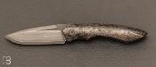 Couteau "Petit Duc" Fibre de carbone et lame Suminagashi SG2 par Nicolas Kowal