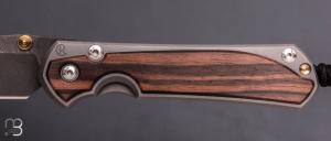    Couteau Sebenza 31 Large Ebène de macassar inlay et damas boomerang  de Chris Reeve - L31-1118