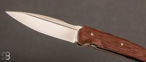  Couteau  "  Speartac mini custom " de GTKnives - Thomas Gony - RWL34 et micarta cross cut