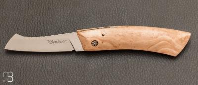 Couteau "   Higorhino    "  de poche en racine d'olivier par Yann Régibier