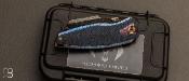 Couteau " Hybris " Crazy fiber et damas par Messori Knives