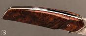Couteau de collection bois de fer d'Arizona et damas par Vincent Saja