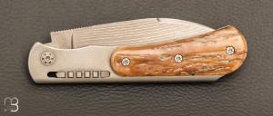   Couteau " Fox " pliant de Éric Parmentier - Ivoire de mammouth et SGPS