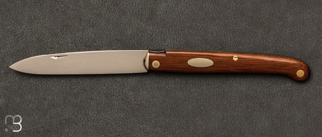 Couteau Ptit18 par Mathieu Herrero - Micarta vintage