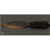 Couteau Deadwood bowie black micarta custom par Fred Perrin