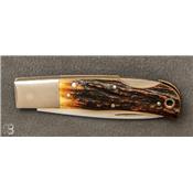 couteau de poche BABY en bois de cerf par Jess Horn