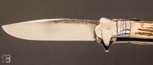   Couteau  "  Chasse à palanquille " de Martin Mougeot Bohers - Bois de cerf et XC75