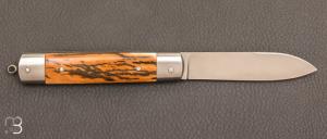  Couteau  "  Canif  " ivoire de mammouth et lame en 14C28N par Laurent Gaillard