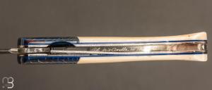 Couteau  " 1515 collection Amérindien  " par Manu Laplace - Os de buffle et damas