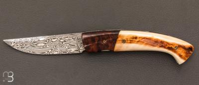   Couteau 1515 collection "Africa" par Manu Laplace - Bois de fer/Phacochère et lame damas