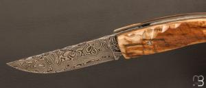    Couteau 1515 collection "Edition Primitif N°5/7 " par Manu Laplace - Ivoire de mammouth et lame damas