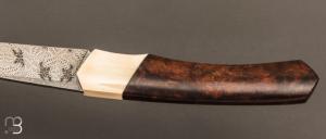    Couteau " 1820 " par Nicolas Mestrallet - Atelier du couteau de Vaunaveys - Damas mosaïque et bois de fer