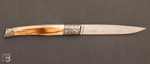 Couteau " Angel " custom par Jean-Pierre Suchéras - Damasteel et mammouth