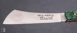     Couteau "Arca Andrea" par Le Fidèle - Bouleau stabilisé et 12C27