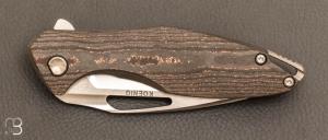 Couteau  "  Arius Marble Copper Dust CF par Koenig Knives 