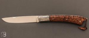 Couteau " Armen " custom par Erwan Pincemin - RWL-34 et loupe d'amboine