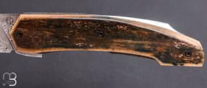    Couteau " Axiome" de Lucas Gilbert - Atelier Fèvre - Ivoire de mammouth et lame en damas