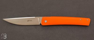 Couteau  "  Basic " G10 orange "pocket clip" de Jean Pierre Martin