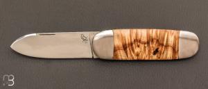  Couteau  "  Bouledogue " custom loupe de marronnier et RWL34 de Maxime Rossignol - La Forge de Max