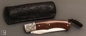   Couteau " Boxer " custom par Raphaël Durand - Micarta barbwire et RWL34