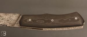   Couteau " Brimbelle " custom par Louis Contat - Fibre de carbone et damas de Nicolas Mestrallet