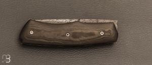   Couteau " Brimbelle " custom par Louis Contat - Fibre de carbone et damas de Nicolas Mestrallet